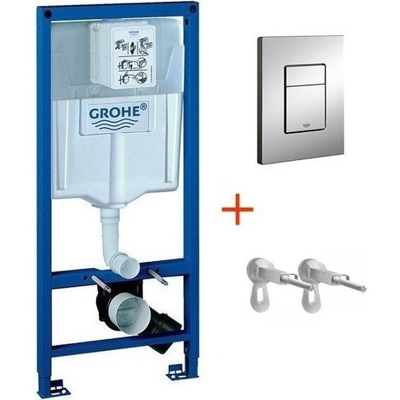 Инсталляция с подвесным унитазом комплект: Grohe Rapid SL 38772001 с подвесным безободковым унитазом Niagara Vista NG-9301 сиденье микролифт, крепление, кнопка смыва хром - фото, картинка 4 Инсталляция с подвесным унитазом комплект: Grohe Rapid SL 38772001 с подвесным безободковым унитазом Niagara Vista NG-9301 сиденье микролифт, крепление, кнопка смыва хром - фото 4