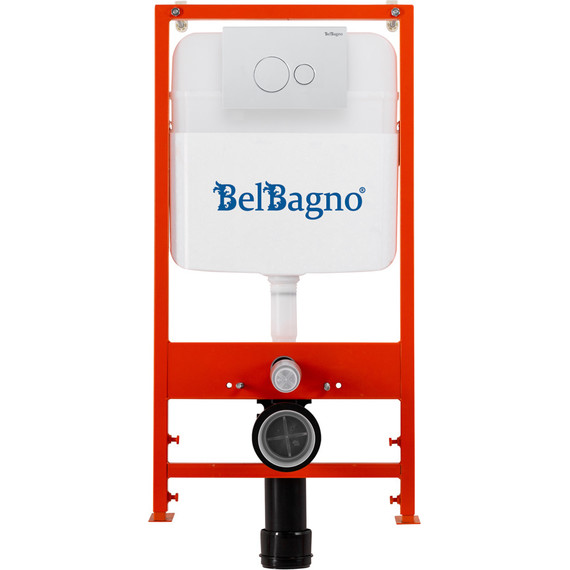 Инсталляция с подвесным унитазом комплект: BelBagno BB026/BB082BL с подвесным безободковым унитазом Niagara Vista NG-9301 сиденье микролифт, крепление, кнопка смыва белый глянцевый - фото 4