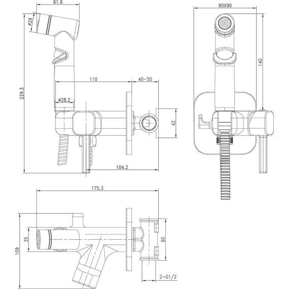 Набор для гигиенического душа Lemark Solo LM7165MW, белый - фото 2