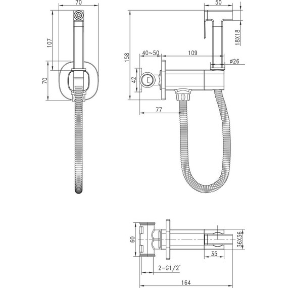 Гигиенический душ Lemark Solo LM7172G, золото - фото 2