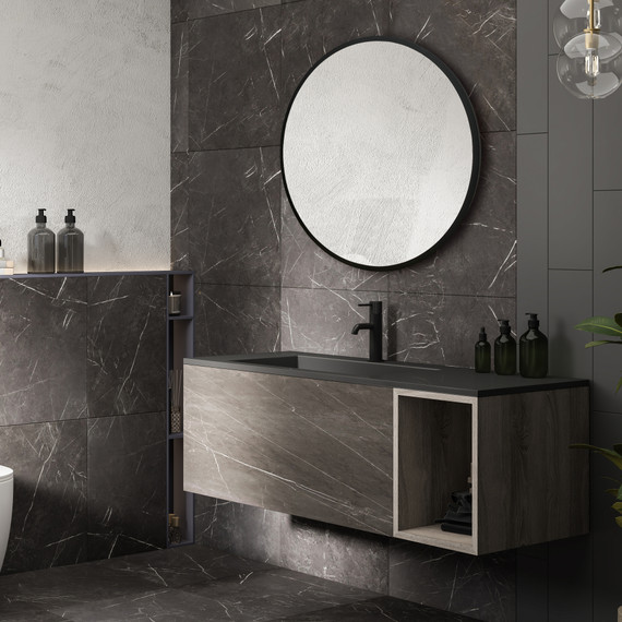 Зеркало Abber Mond 77 см AG6201B, чёрный - фото 2