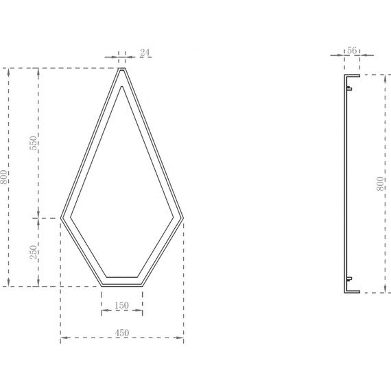 Зеркало Abber Stein 45 см AS6611R, красный - фото 2