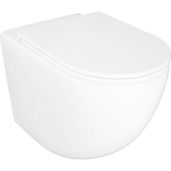 Унитаз приставной безободковый Azario Grado AZ-2141D-UQ1 с тонкой крышкой микролифт (система смыва Торнадо) - фото 3