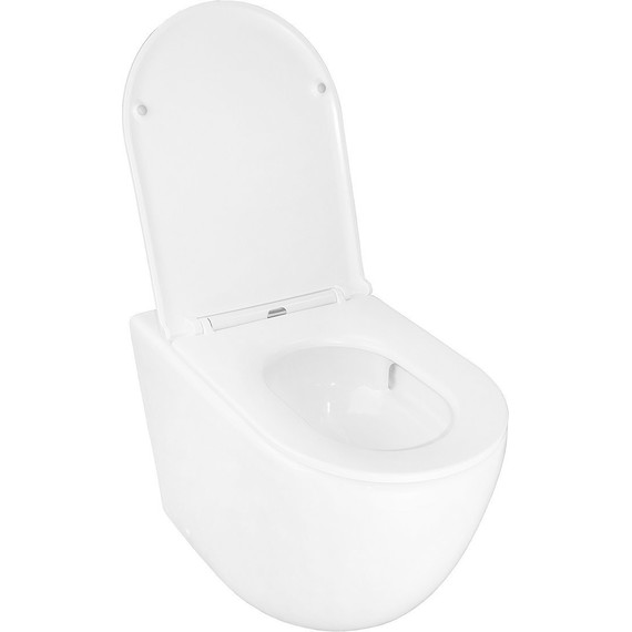 Унитаз приставной безободковый Azario Grado AZ-2141D-UQ1 с тонкой крышкой микролифт (система смыва Торнадо) - фото 4