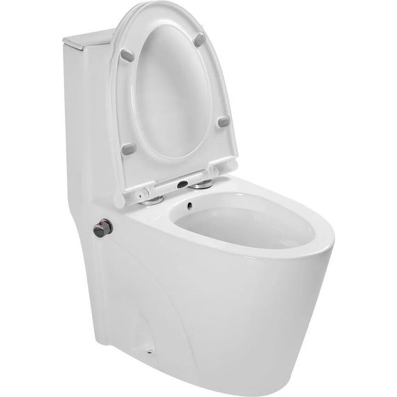 Унитаз-моноблок безободковый SantiLine SL-5012SM-BD с тонкой крышкой микролифт (с арматурой Geberit) - фото 3