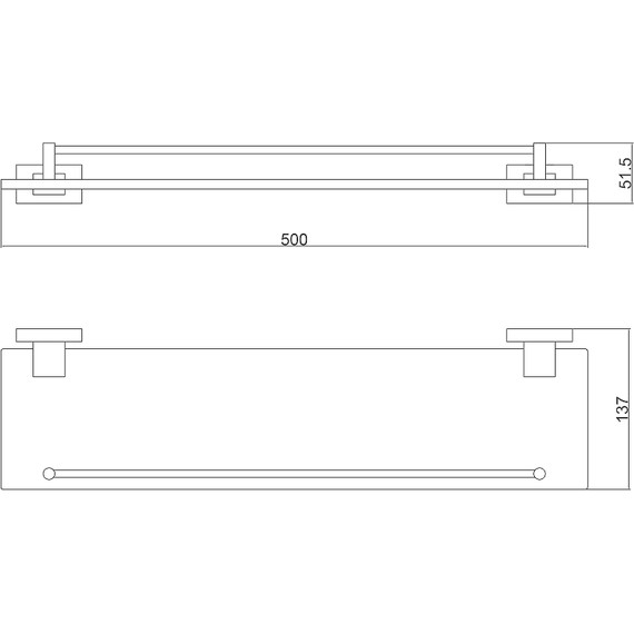 Стеклянная полка Belz B90407, цвет вороненая сталь - фото 2