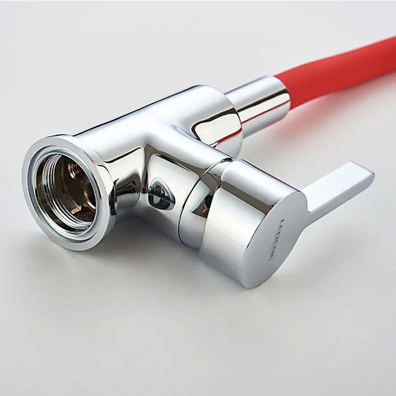 Смеситель для кухни Ledeme L4898-1, хром/красный - фото 8