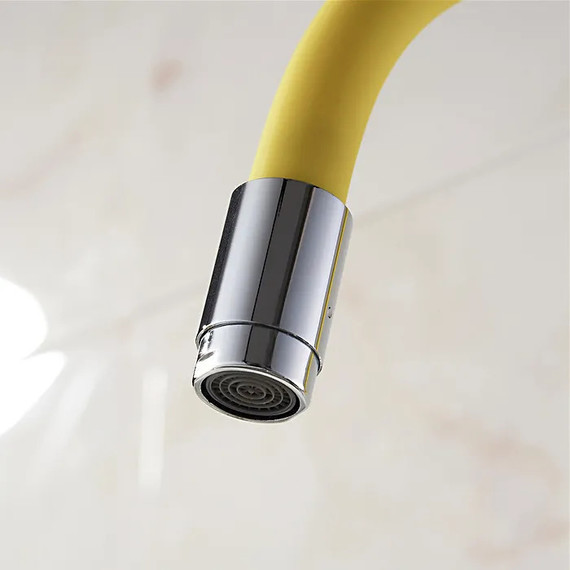 Смеситель для кухни Ledeme L4898-4, хром/жёлтый - фото 4