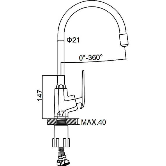 Смеситель для кухни Ledeme L4074WR-3, белый/розовое золото - фото 10