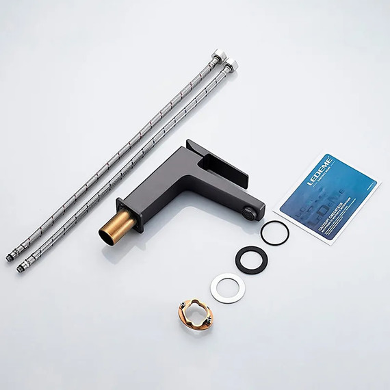 Смеситель для раковины Ledeme L1078U, графит - фото 3