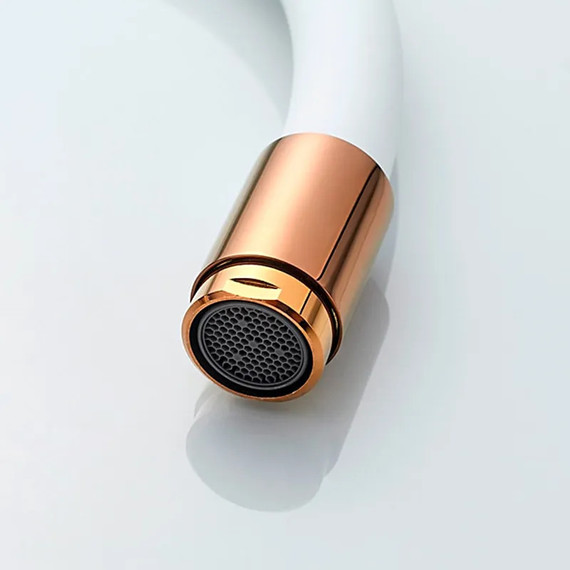 Смеситель для кухни Ledeme L4074WR-3, белый/розовое золото - фото 4