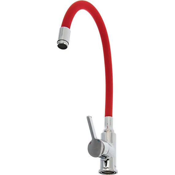 Смеситель для кухни Ledeme L4898-1, хром/красный - фото 3