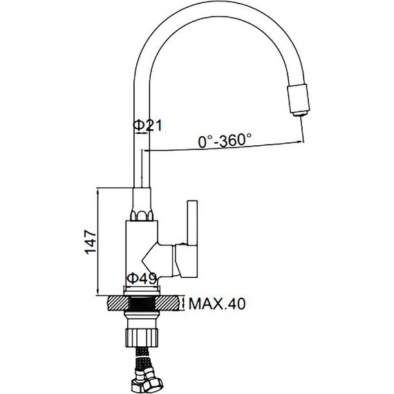 Смеситель для кухни Ledeme L4898-3, хром/белый - фото 6