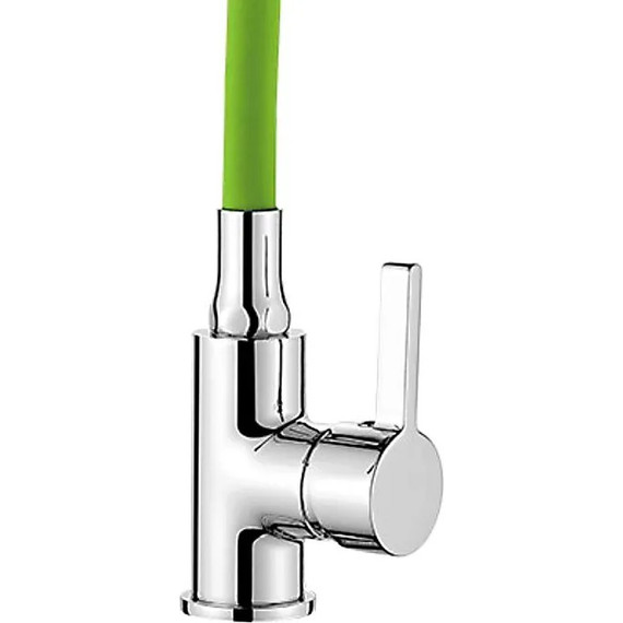 Смеситель для кухни Ledeme L4898-5, хром/зелёный - фото 2