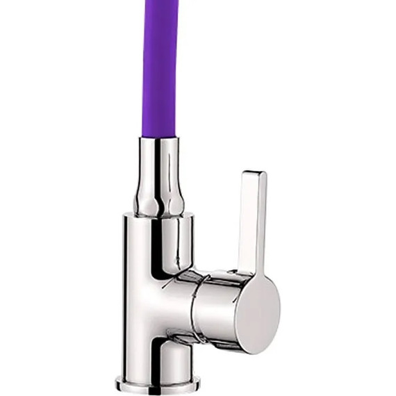 Смеситель для кухни Ledeme L4898-8, хром/фиолетовый - фото 2