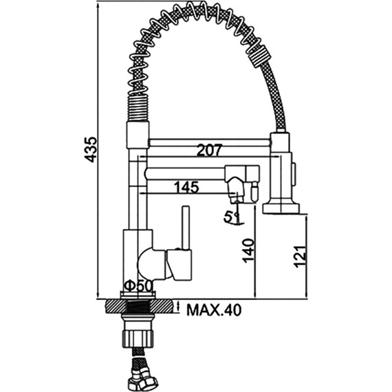 Смеситель для кухни Ledeme L4799B, чёрный - фото 12
