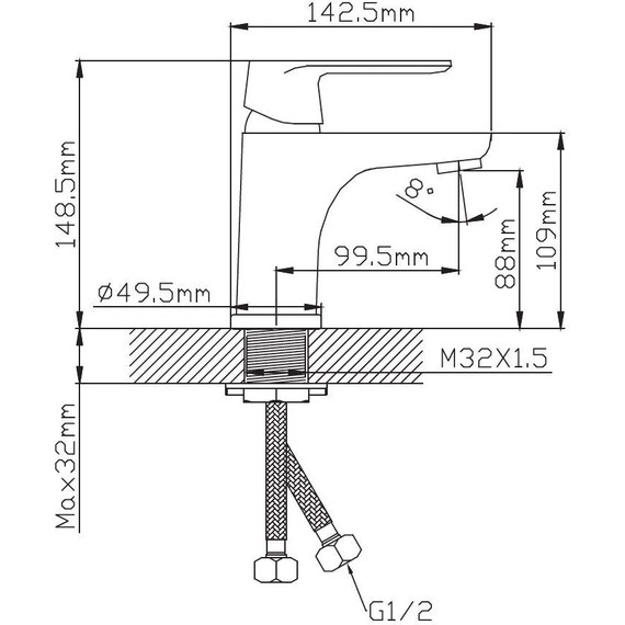 Смеситель для раковины Diadonna D82-110118G, золото матовое - фото 3