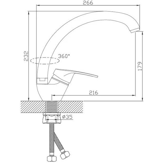 Смеситель для кухни Diadonna D82-559124Q, бронза, Цвет производителя: бронза - фото 2