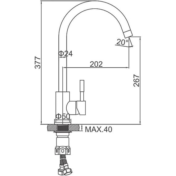 Смеситель для кухни Ledeme L4998Y-3, золотой сатин - фото 2