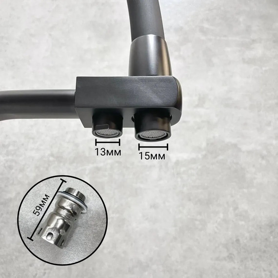 Смеситель для кухни Haiba HB76822-7, чёрный - фото 8