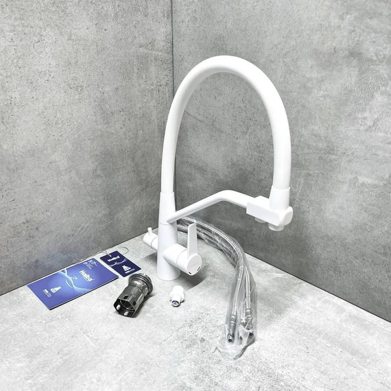 Смеситель для кухни Haiba HB76822-8, белый - фото 3