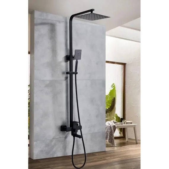 Душевая стойка Haiba HB23803-7, чёрный матовый - фото, картинка 9 Душевая стойка Haiba HB23803-7, чёрный матовый - фото 9