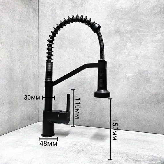 Смеситель для кухни Haiba HB73826-7, чёрный - фото 10