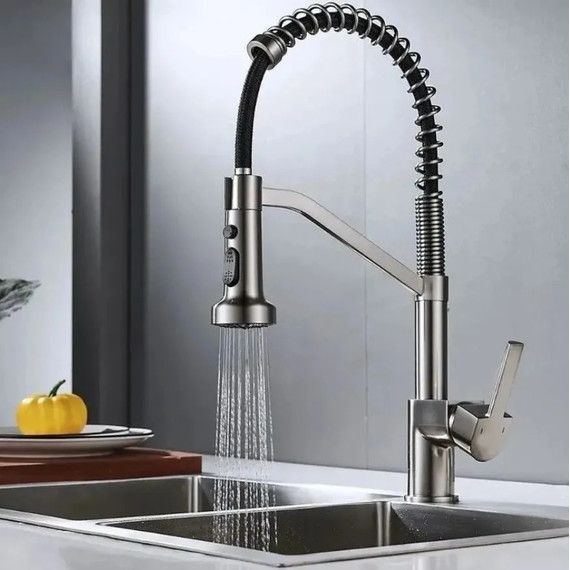 Смеситель для кухни Haiba HB73826-3, оружейная сталь - фото 3