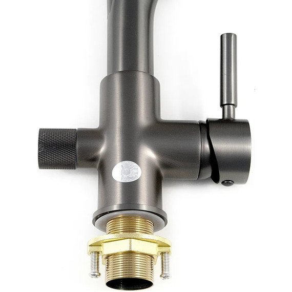 Смеситель для кухни Diadonna D49-19028QH, серый графит, Цвет производителя: оружейная сталь - фото 8