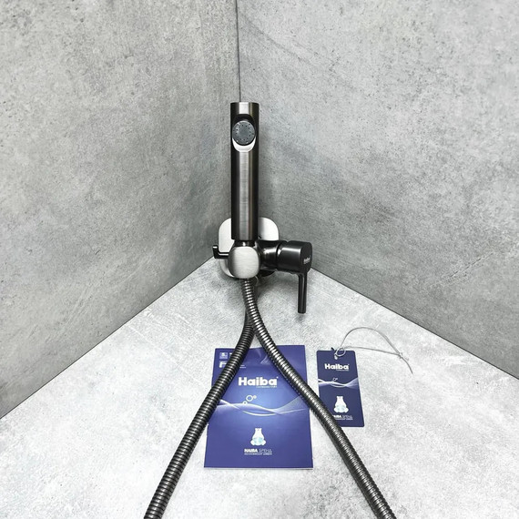 Гигиенический душ Haiba HB5518-3, оружейная сталь - фото 5