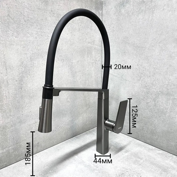 Смеситель для кухни Haiba HB73827-3, оружейная сталь - фото 9