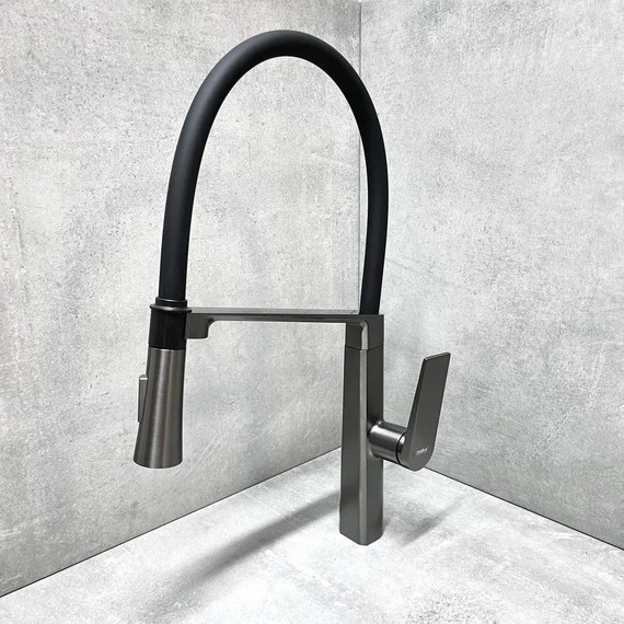 Смеситель для кухни Haiba HB73827-3, оружейная сталь - фото 3