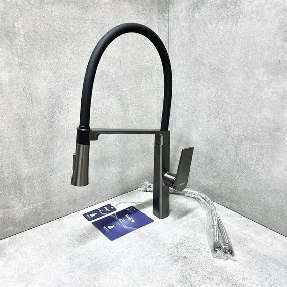 Смеситель для кухни Haiba HB73827-3, оружейная сталь - фото 4