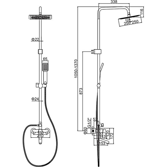 Душевая стойка Ledeme L2481 - фото 2