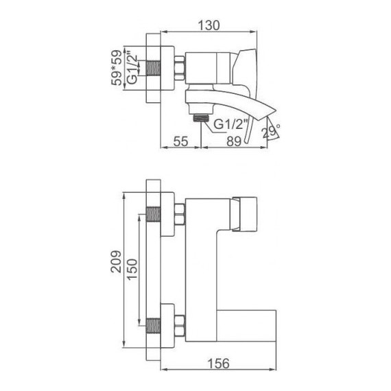 Смеситель для ванны Gerhans K13314B, чёрный, Цвет производителя: чёрный - фото 3