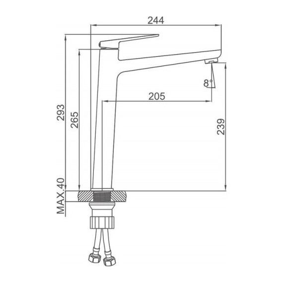 Смеситель для раковины высокий Ledeme L1191BR, бронза - фото 2