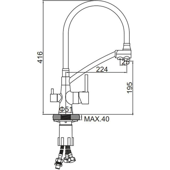 Смеситель для кухни Ledeme L4855Y-3, золотой сатин - фото 2