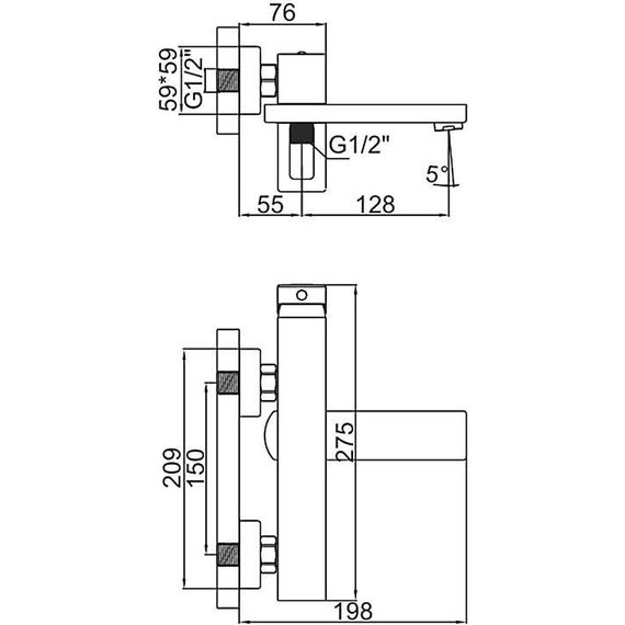 Смеситель для ванны Gerhans K13027Y, золотой сатин, Цвет производителя: золотой сатин - фото 5
