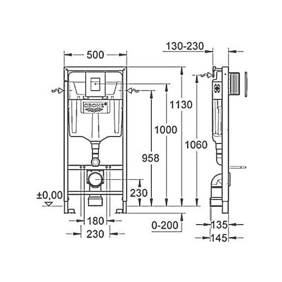 Инсталляция с подвесным унитазом комплект: Grohe Rapid SL 38772001+38732GN0 с подвесным безободковым унитазом Azario Fonti AZ-402W сиденье микролифт, крепление, кнопка смыва золото матовое, Цвет производителя: золото матовое - фото, картинка 11 Инсталляция с подвесным унитазом комплект: Grohe Rapid SL 38772001+38732GN0 с подвесным безободковым унитазом Azario Fonti AZ-402W сиденье микролифт, крепление, кнопка смыва золото матовое, Цвет производителя: золото матовое - фото 11