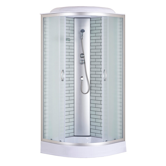 Душевая кабина Loranto 90x90 см CS-6690-13FW 90, хром/матовое - фото 