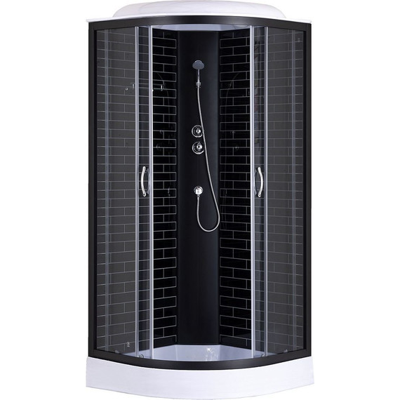 Душевая кабина Loranto 90x90 см CS-6690-13GB 90, чёрный/прозрачное - фото 
