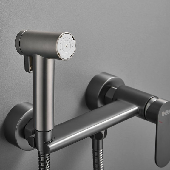 Набор для гигиенического душа Haiba HB5516-3, оружейная сталь - фото 2