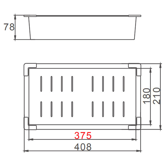 Коландер для кухонной мойки Gerhans K30338B, тёмно-серый - фото 2