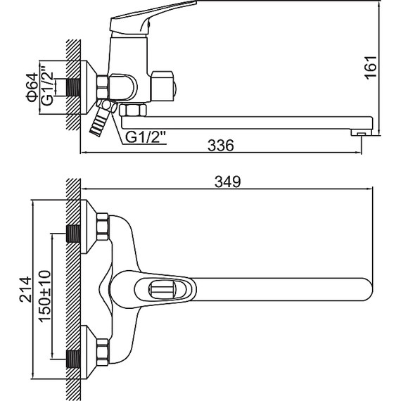 Смеситель для ванны Ledeme L2213 - фото 13
