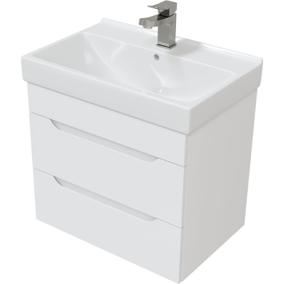 Комплект мебели Mirsant Soho Quadro 60/2 см c доводчиком (тумба + зеркало) - фото 3