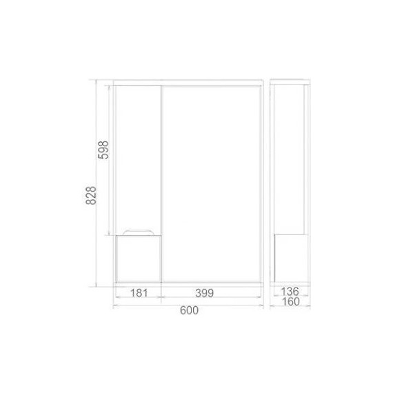 Комплект мебели Mirsant Soho quadro 60 см, белый (тумба + зеркало) - фото 8