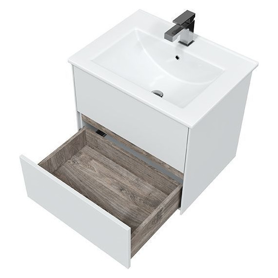 Тумба подвесная с раковиной Mirsant Ultra 60 см (раковина Next 60), белый матовый - фото, картинка 3 Тумба подвесная с раковиной Mirsant Ultra 60 см (раковина Next 60), белый матовый - фото 3