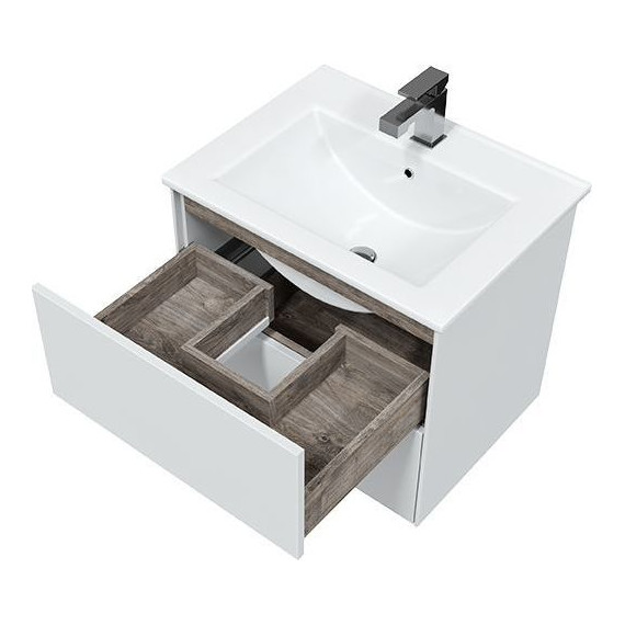 Тумба подвесная с раковиной Mirsant Ultra 60 см (раковина Next 60), белый матовый - фото, картинка 4 Тумба подвесная с раковиной Mirsant Ultra 60 см (раковина Next 60), белый матовый - фото 4