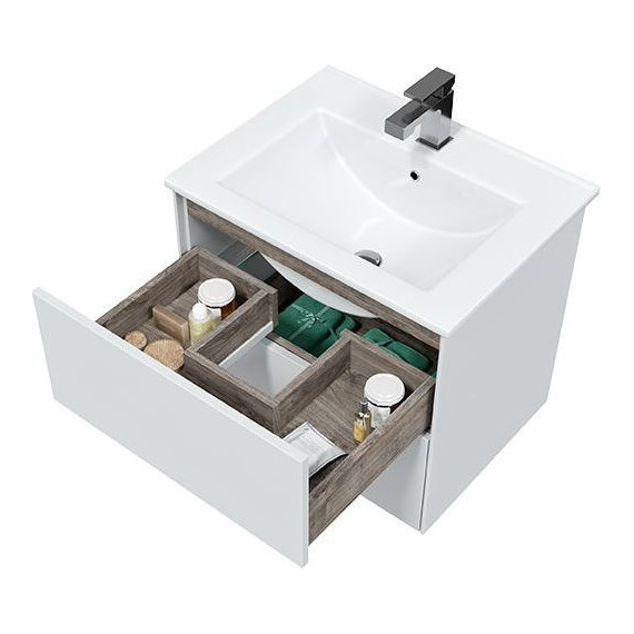 Тумба подвесная с раковиной Mirsant Ultra 60 см (раковина Next 60), белый матовый - фото, картинка 6 Тумба подвесная с раковиной Mirsant Ultra 60 см (раковина Next 60), белый матовый - фото 6