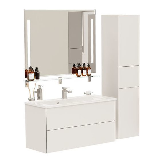 Тумба подвесная с раковиной Mirsant Ultra 100 см (раковина More 100), белый матовый - фото 7